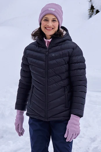 Seasons Womens Fur Lined Padded Jacket - Black