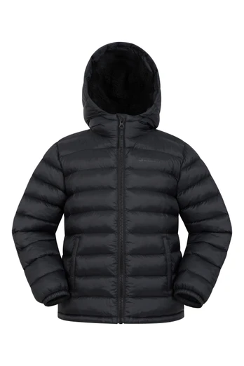 Seasons Fur-Lined Kids Padded Jacket - Black