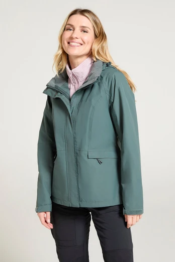 Thunderstorm II Womens 3 in 1 Waterproof Jacket - Khaki