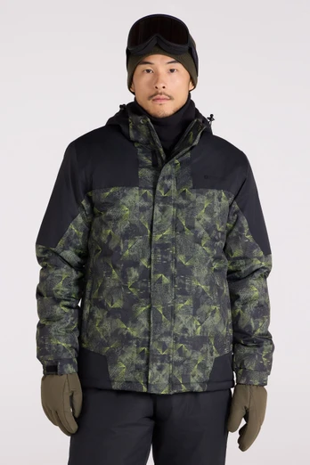 Shadow II Mens Printed Ski Jacket - Khaki