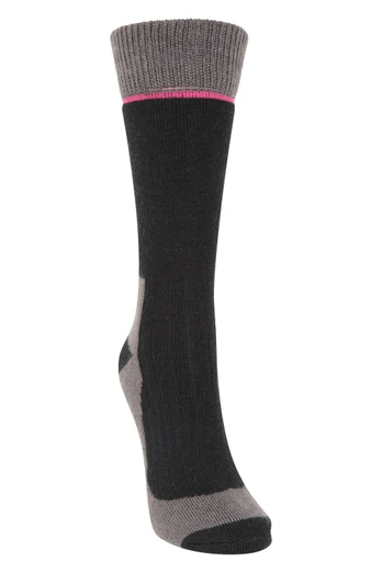 Chaussettes mi-mollet en laine mérinos Explorer pour femmes - Noir