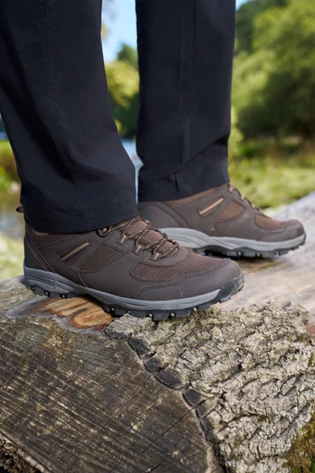 McLeod Mens Outdoor Wide-Fit Walking Shoes - Dark Brown