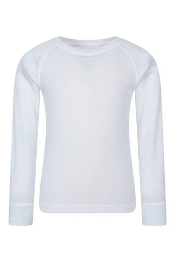 Haut en mérino enfants - base layer II - Blanc
