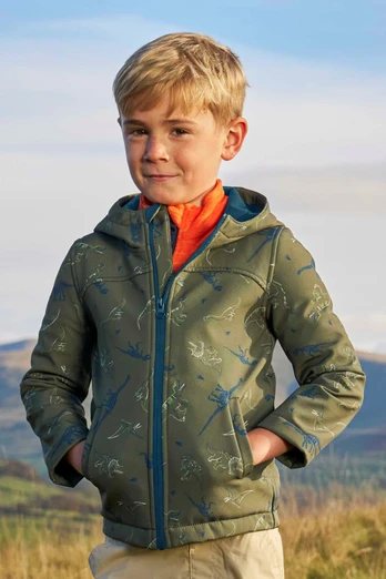 Exodus Kids Printed Water Resistant Softshell Jacket - Green