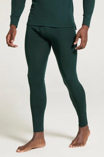 Pantalon en laine de mérino à fermeture éclair pour hommes - Vert Foncé