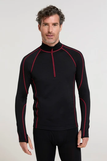 Asgard III Extreme Mens Merino Zip Neck Top - Red