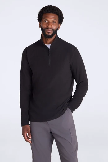 Camber II Mens Half-Zip Fleece - Black