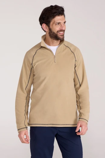 Ashbourne II Mens Half-Zip Fleece - Light Beige
