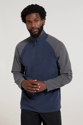 Ashbourne II Mens Half-Zip Fleece - Dark Blue
