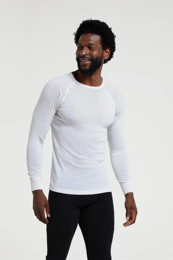 Haut Thermique Laine Mérinos Homme - Blanc