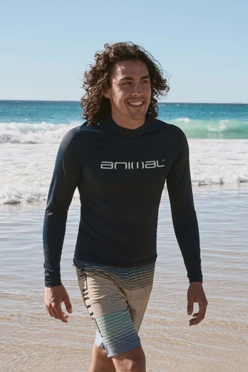 Sonny Mens Logo Rash Vest - Black