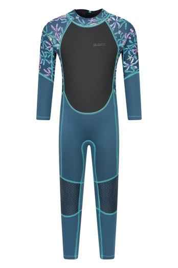Printed Kids Full Wetsuit - Dark Teal