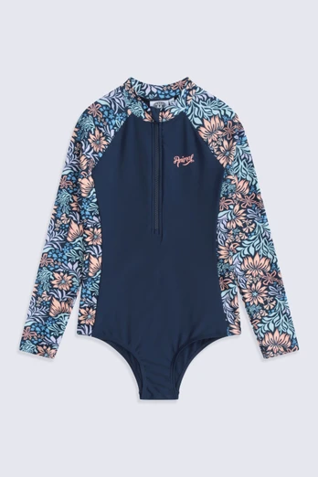 Gala Long Sleeve Kids Swimsuit - Navy