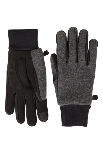 Windproof Fur Lined Mens Thermal Touchscreen Glove - Charcoal