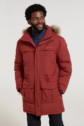 Antarctic Extreme Waterproof Mens Down Jacket - Rust