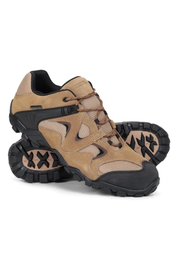 Curlew Mens Waterproof Walking Shoes - Dark Beige