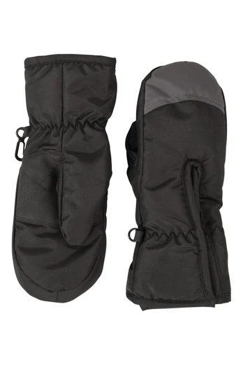 Kids Snow Mittens - Black