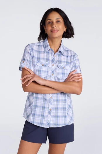 Holiday Womens Cotton Shirt - Pale Blue