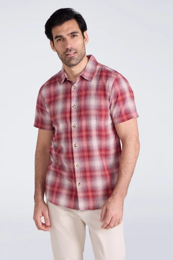 Weekender Mens Short Sleeve Shirt - Red