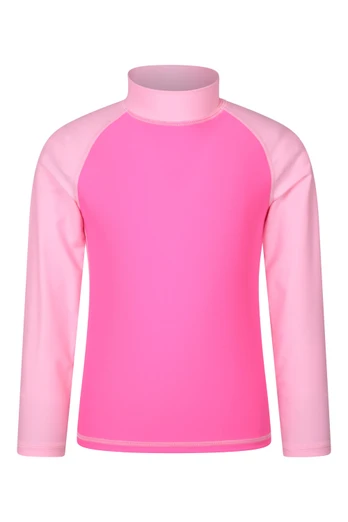 Kids Long Sleeved Rash Vest - Bubblegum