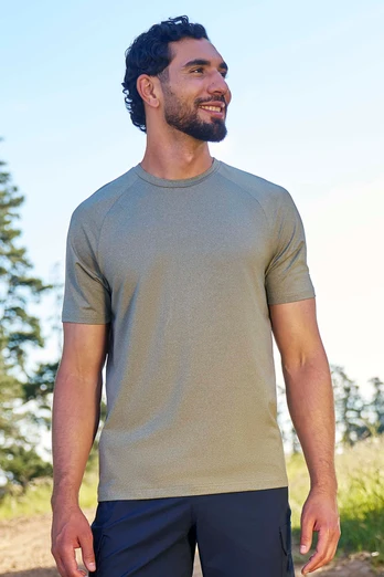 Agra Mens Melange T-Shirt - Khaki