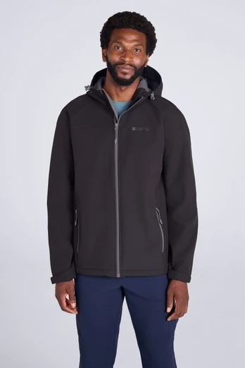 Exodus Mens Water-Resistant Softshell Jacket - Black