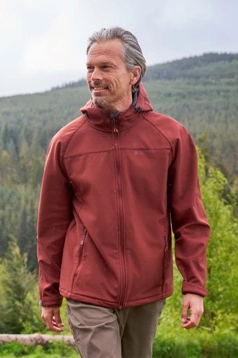 Exodus Mens Water-Resistant Softshell Jacket - Dark Red