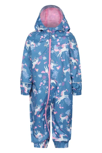 Combinaison de pluie imprimée Enfants Puddle - Violet Sombre