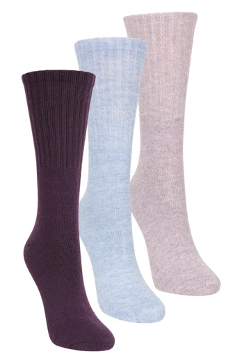 Outdoor Womens Mid-Calf Walking Socks 3-Pack - Burgundy