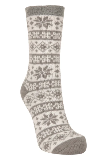 Cosy Griffin Lined Womens Socks - Grey