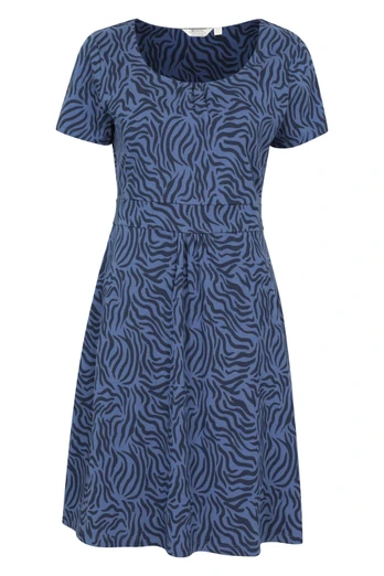 Orchid Patterned Womens UV Dress - Dark Blue