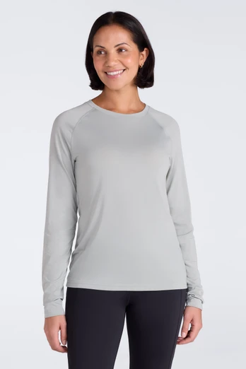 Quick Dry Womens Long Sleeve Top - Light Khaki