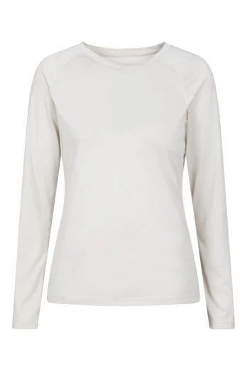 Quick Dry Womens Long Sleeve Top - Cream