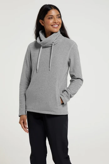 Hebridean Womens Cowl Neck Fleece - Dark Grey