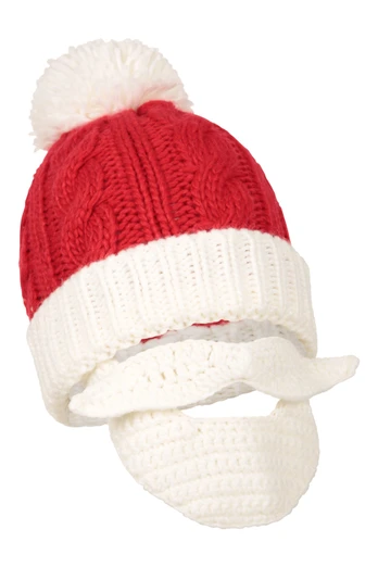 Xmas Santa Beard Beanie - Red