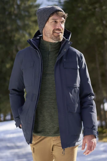 Concord Extreme Mens Down Long Jacket - Blue