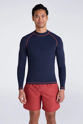 Mens Long Sleeve Rash Vest - Light Purple