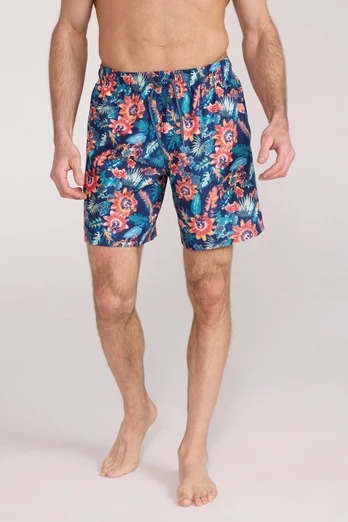 Aruba Printed Mens Swimshorts - Coral