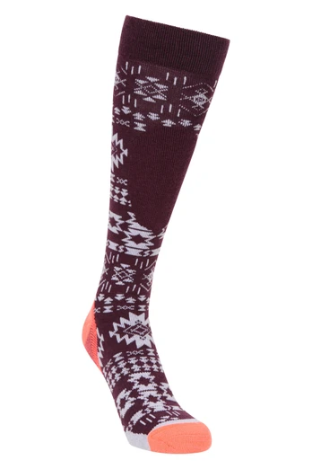 Chaussettes de Ski imprimées femmes Polar - Bordeaux