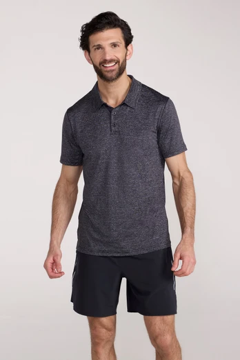 Mens Agra Stripe Polo - Black
