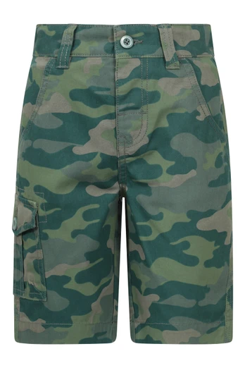 Camo Cargo Kids Shorts - Dark Khaki