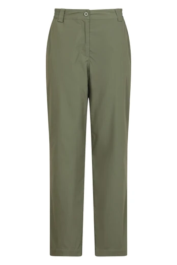 Trek II Womens Fleece Lined Short Length Pants - Khaki