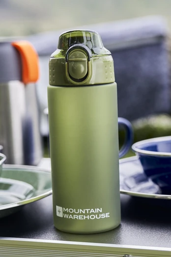 BPA Free Push Lid Water Bottle - 500ml - Khaki