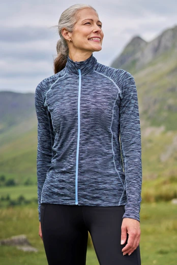 Bend & Stretch Womens Full-Zip Midlayer - Dark Blue
