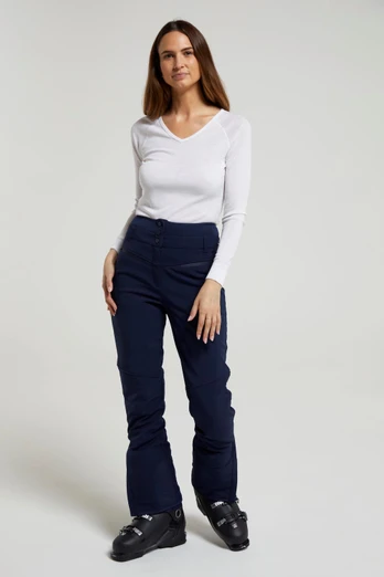 Avalanche Womens High-Waisted Softshell Ski Pants - Navy