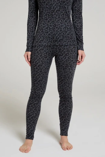 Talus Printed Womens Thermal Leggings - Grey