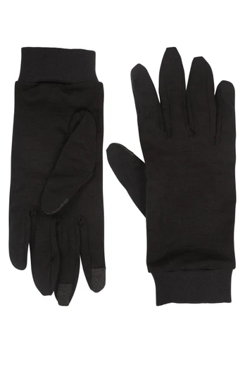 Womens Silk Gloves - Black