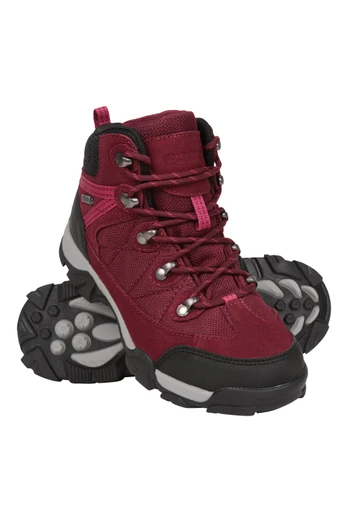 Trail Kids Waterproof Walking Boots - Dark Burgundy