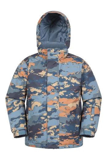 Mogal Printed Kids Ski Jacket - Rust