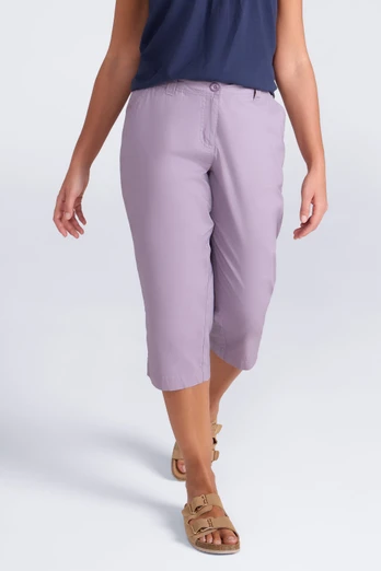 Coastal Womens Stretch Capris - Dusky Purple